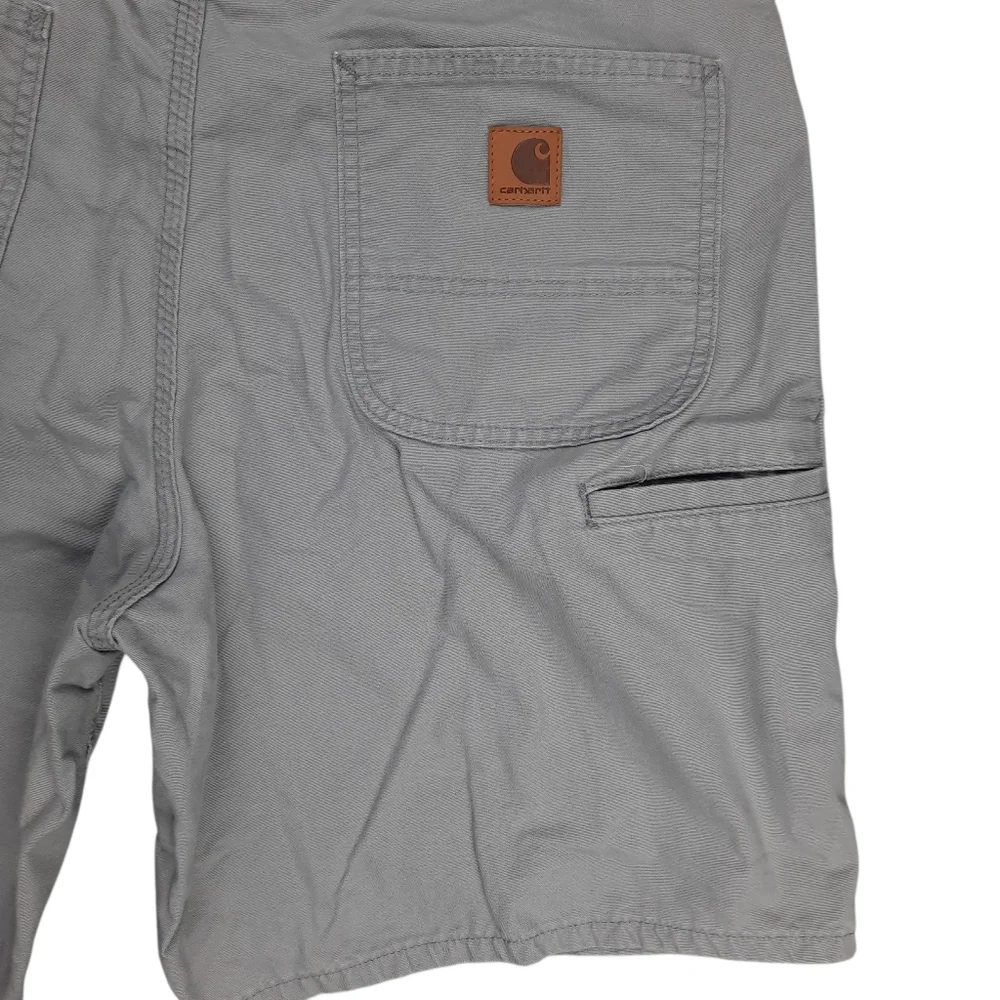 Carhartt Original Fit 100% Cotton Canvas Gray Work Utility Shorts SZ 36